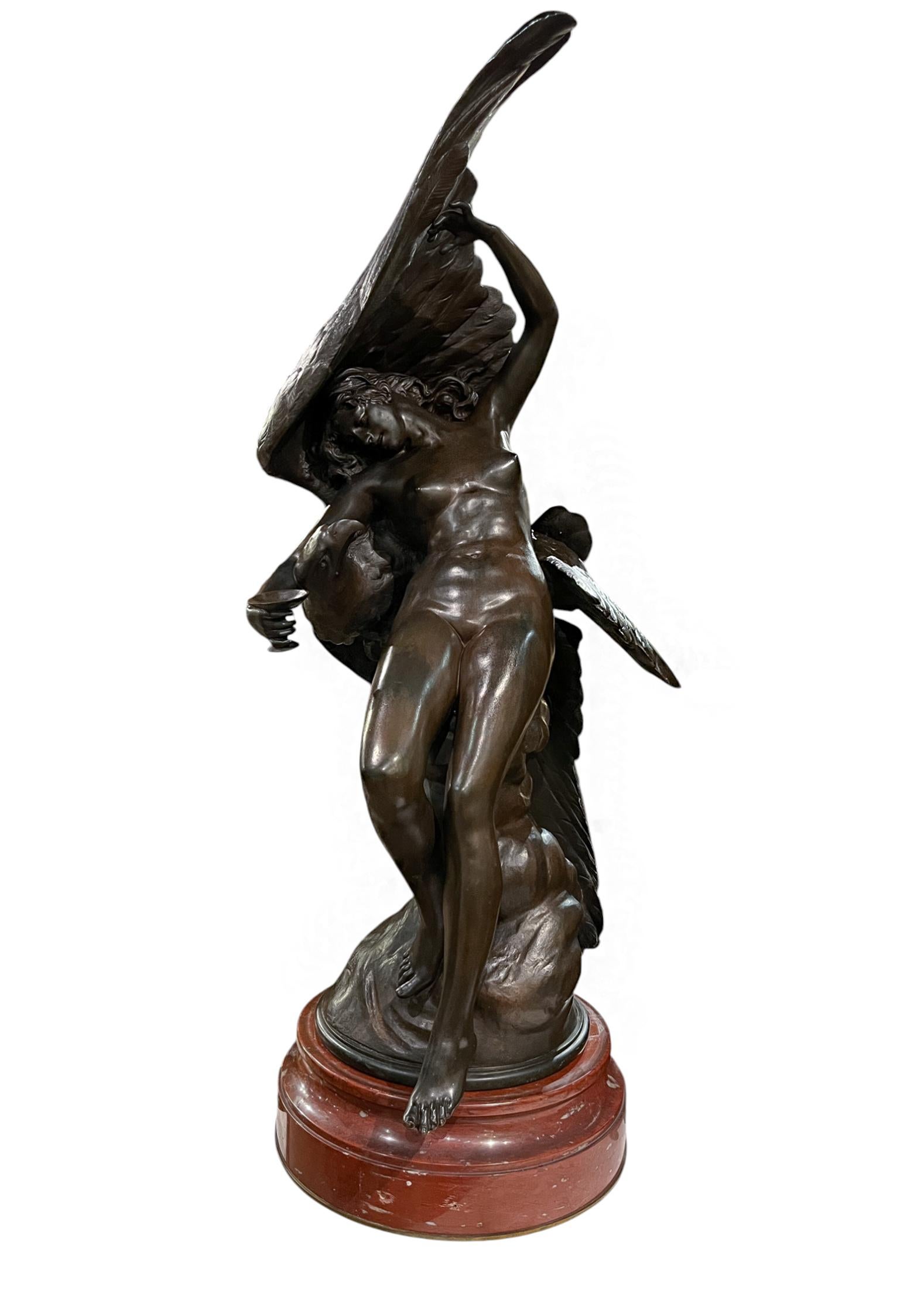 Jean Coulon - Statue en bronze d'Égine et Zeus en vente 12