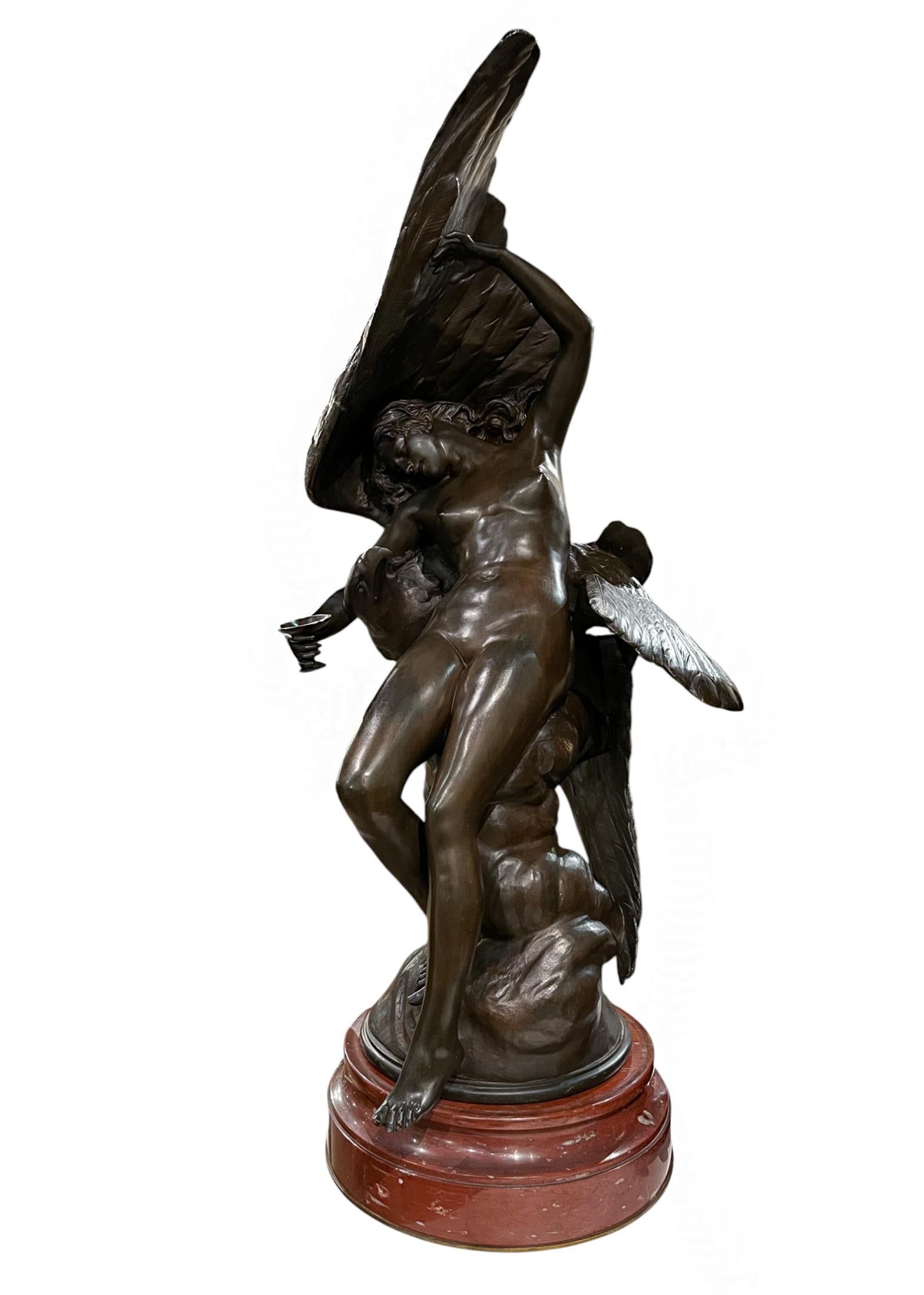 Jean Coulon - Statue en bronze d'Égine et Zeus en vente 13