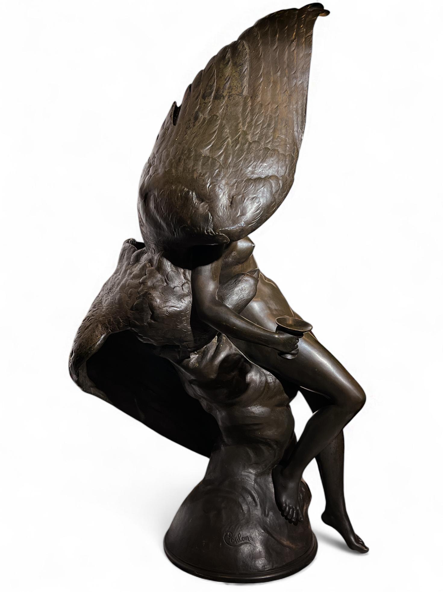 Jean Coulon - Estatua de bronce de Egina y Zeus en venta 4