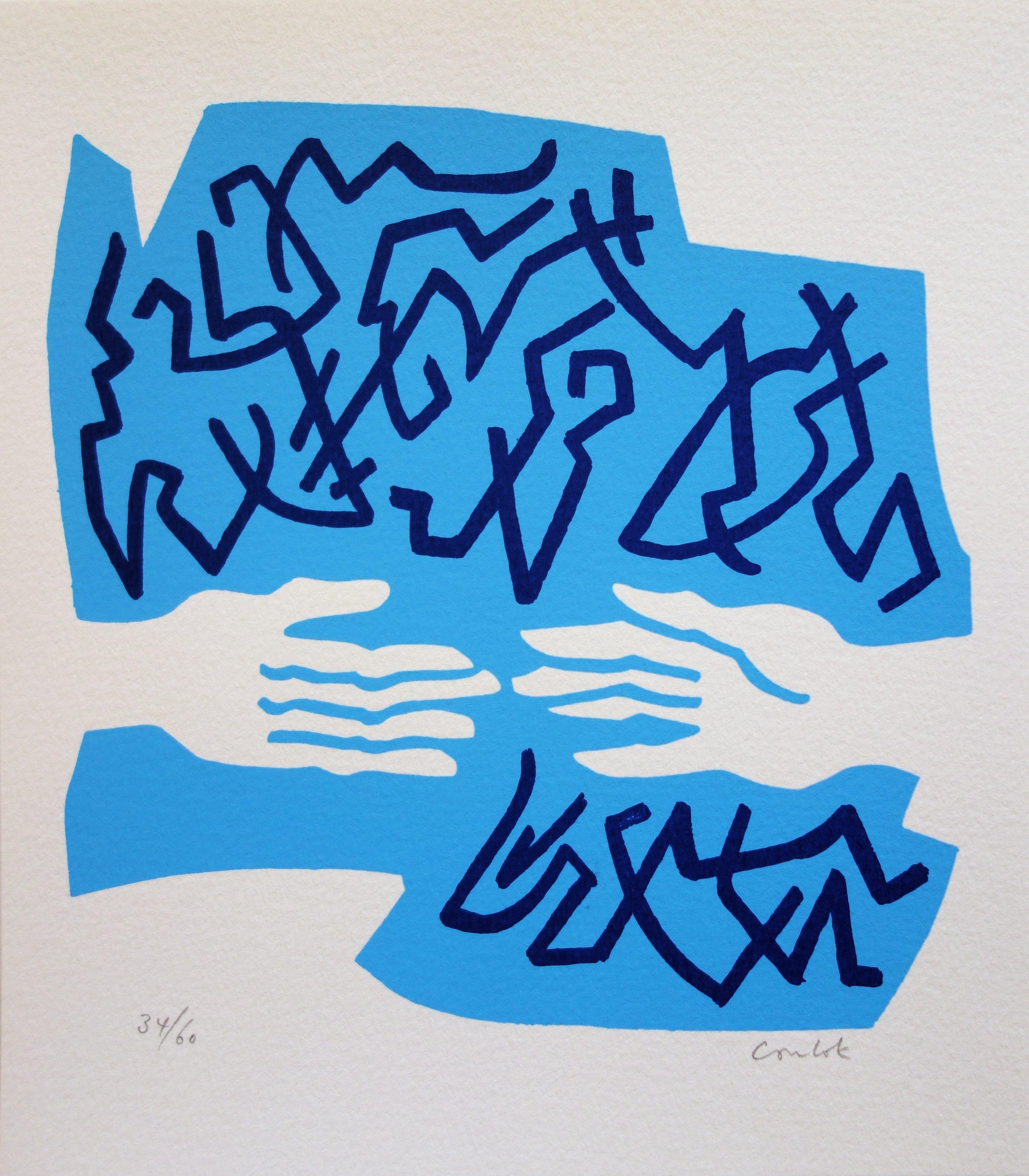 Portrait Print di Jean Coulot - Amicizia - Serigrafia originale autografata /60ex