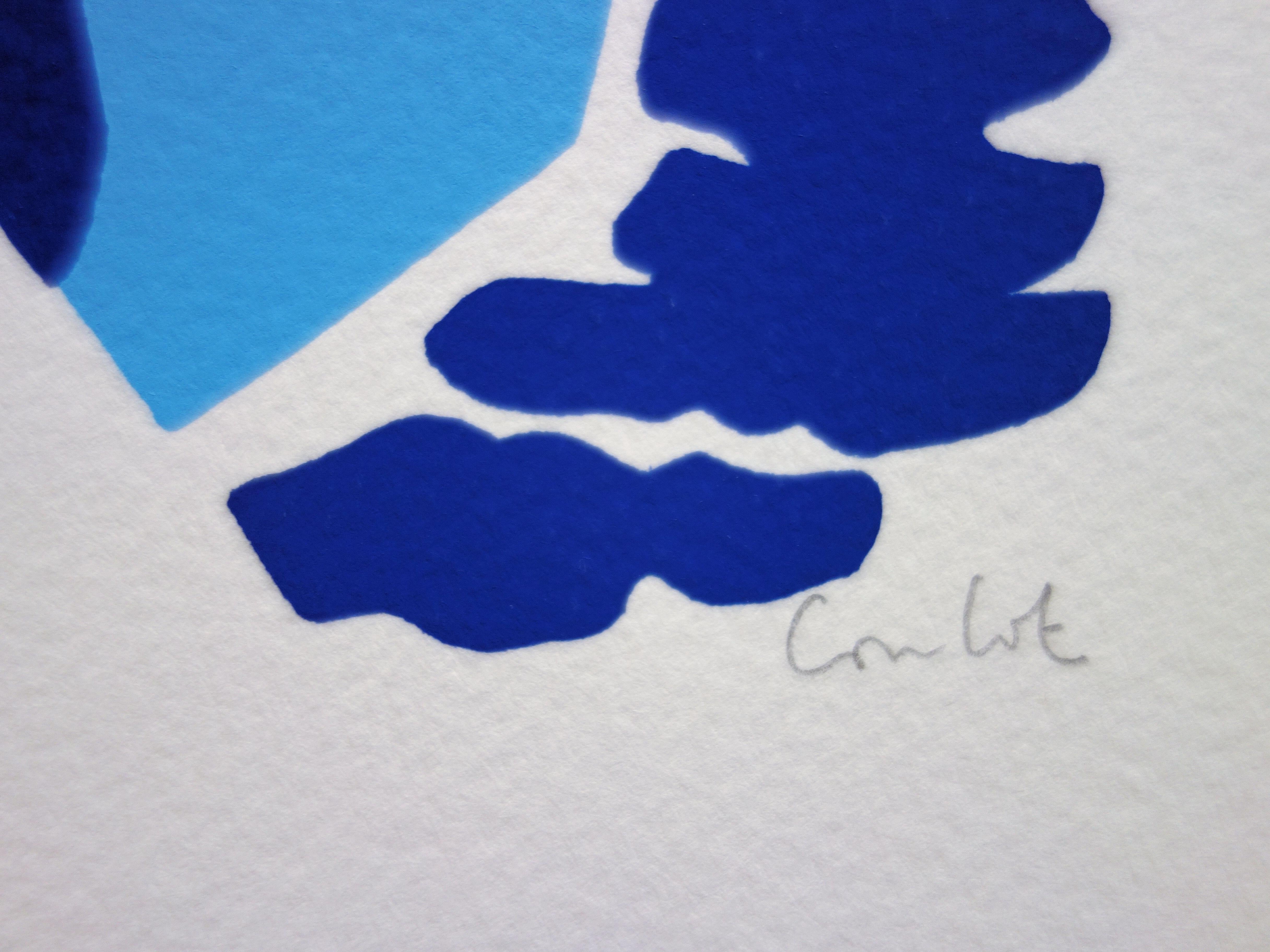 Man at the Beach - Serigrafia originale firmata a mano /60ex - Print di Jean Coulot