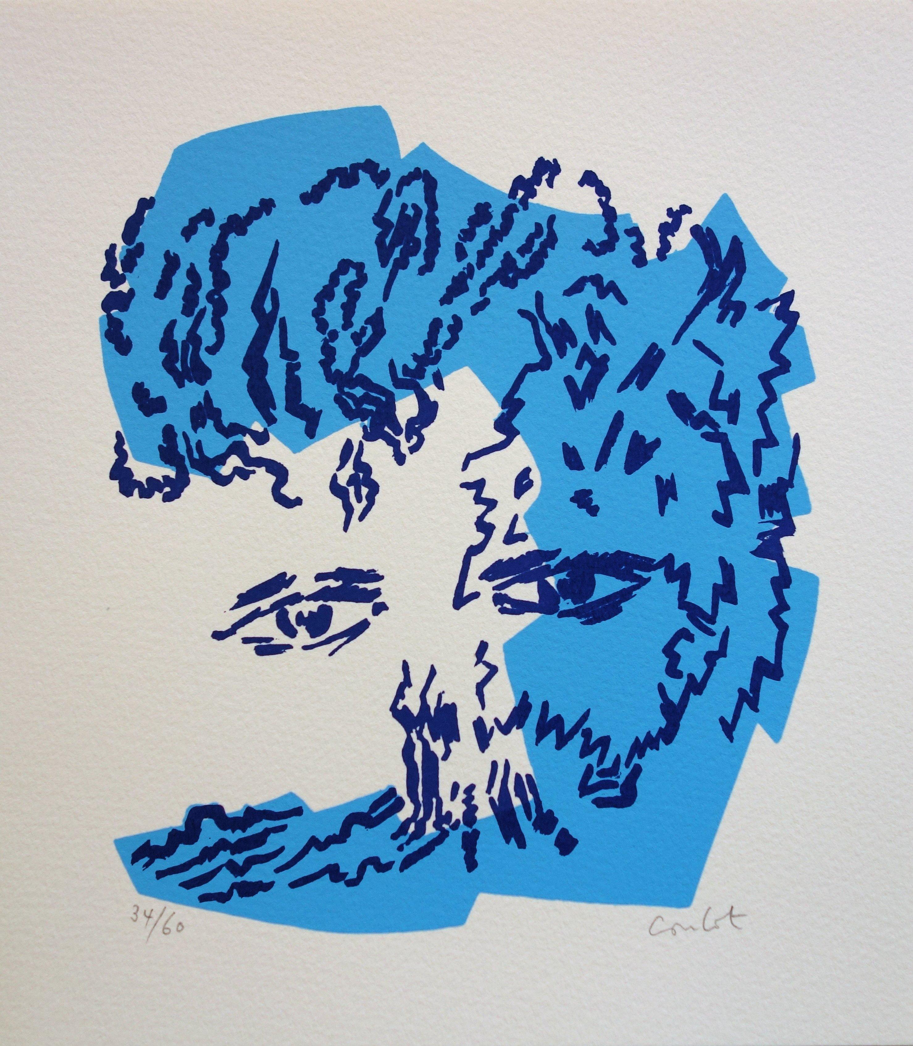 Jean Coulot Portrait Print - The Philosopher Nietzsche - Original Handsigned Screen Print /60ex