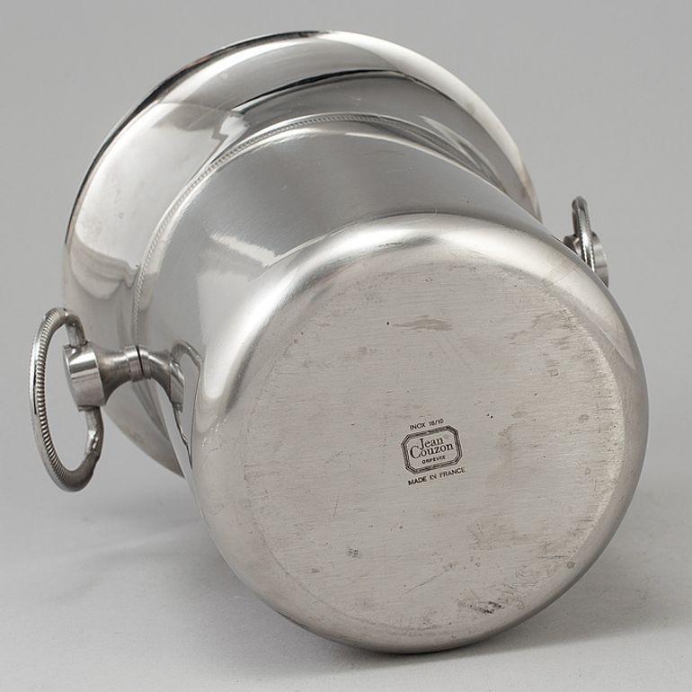 20th Century Jean Couzon Stainless Steel Champagne Bucket Cooler For Sale