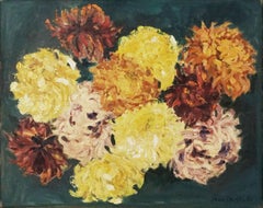 Mid Century Impressionist Chrysanthemums, Floral Still-Life