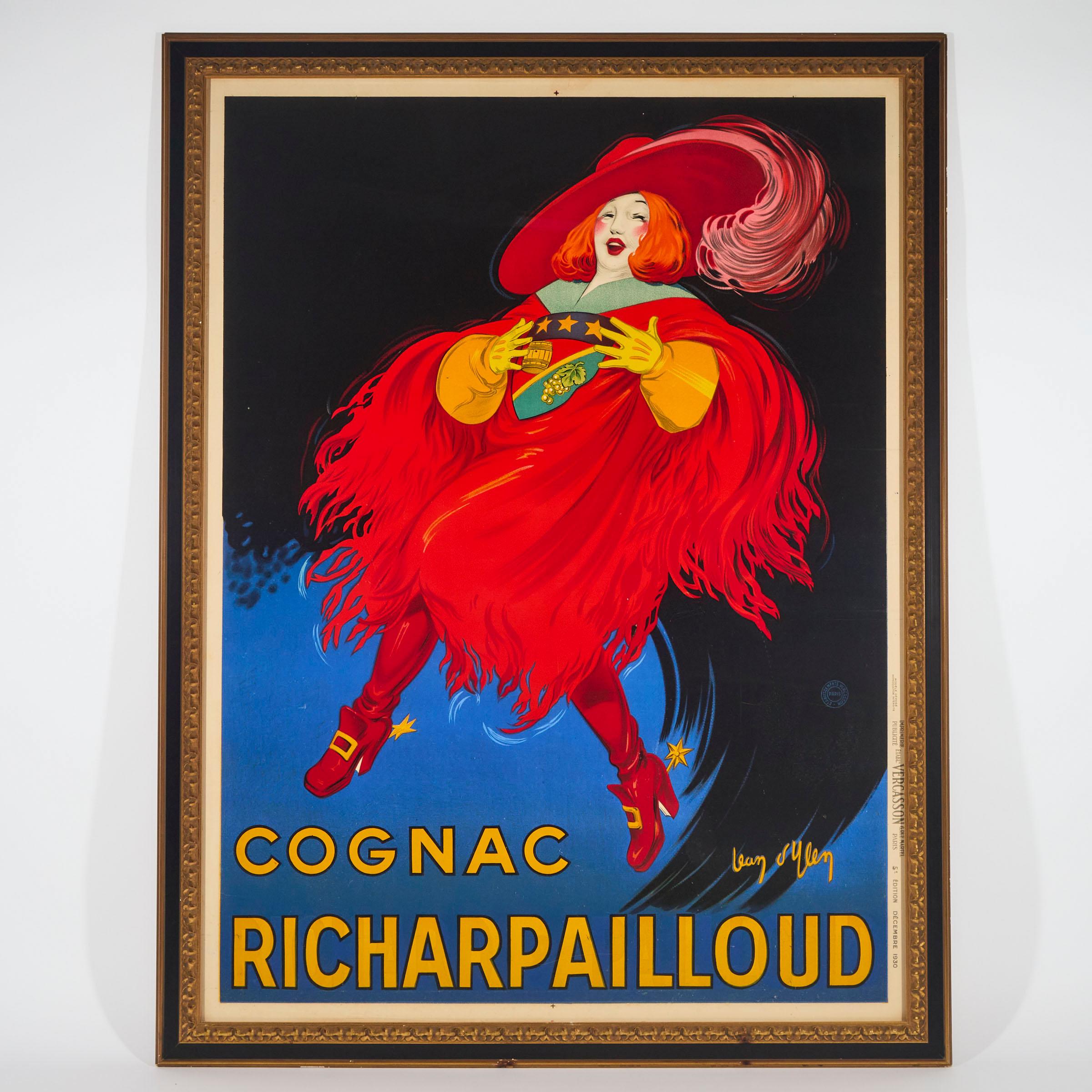 Gran cartel publicitario francés para el coñac Richarpailloud - Print de Jean D Ylen
