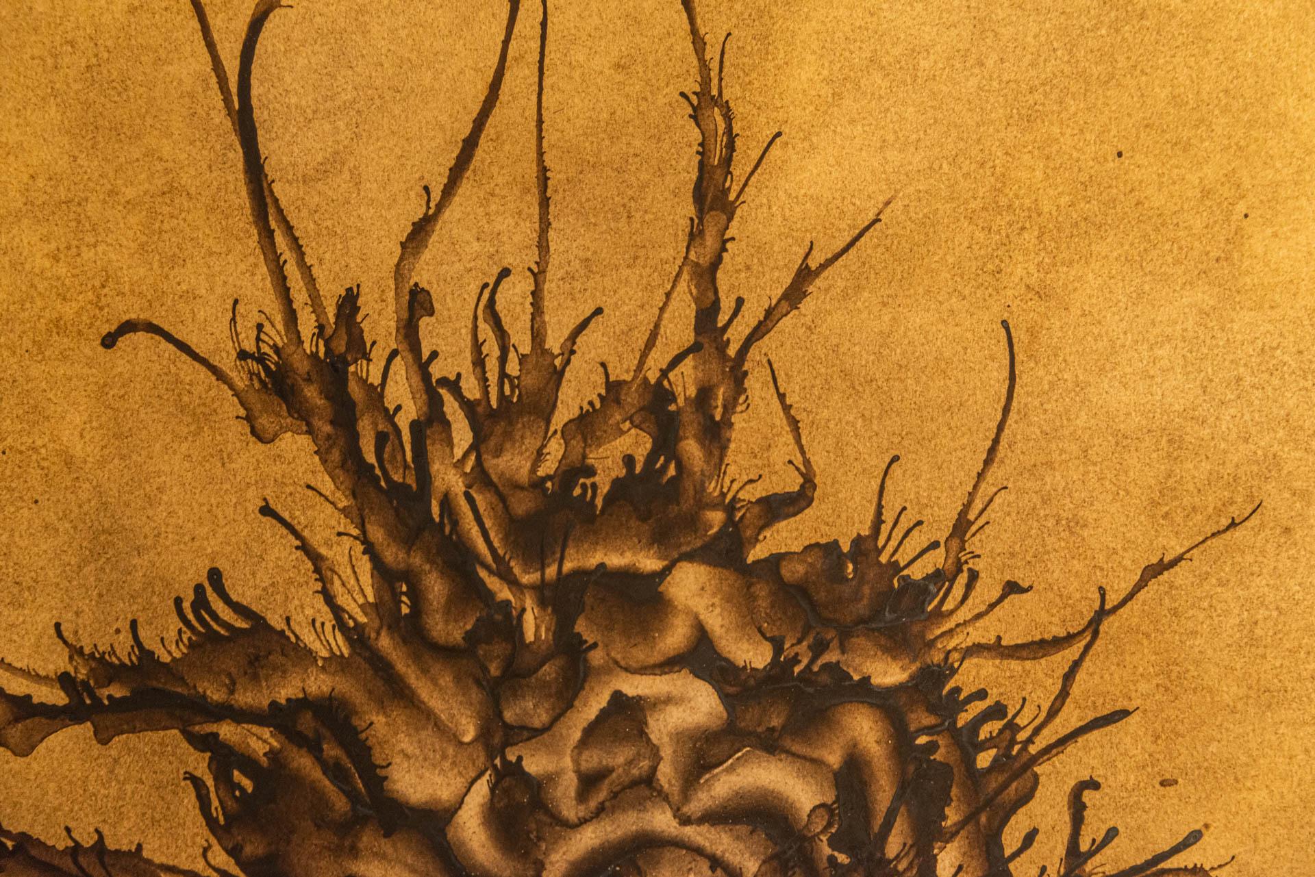 Jean Da Milano (1928-2017), Composición abstracta,
Técnica mixta sobre papel, 
Firmado abajo a la izquierda, 
N°854-74,
1974, Francia. 

Medidas : Alto 65 cm, ancho 50 cm.

Jean Da Milano es un pintor abstracto de Niza acunado por el rico