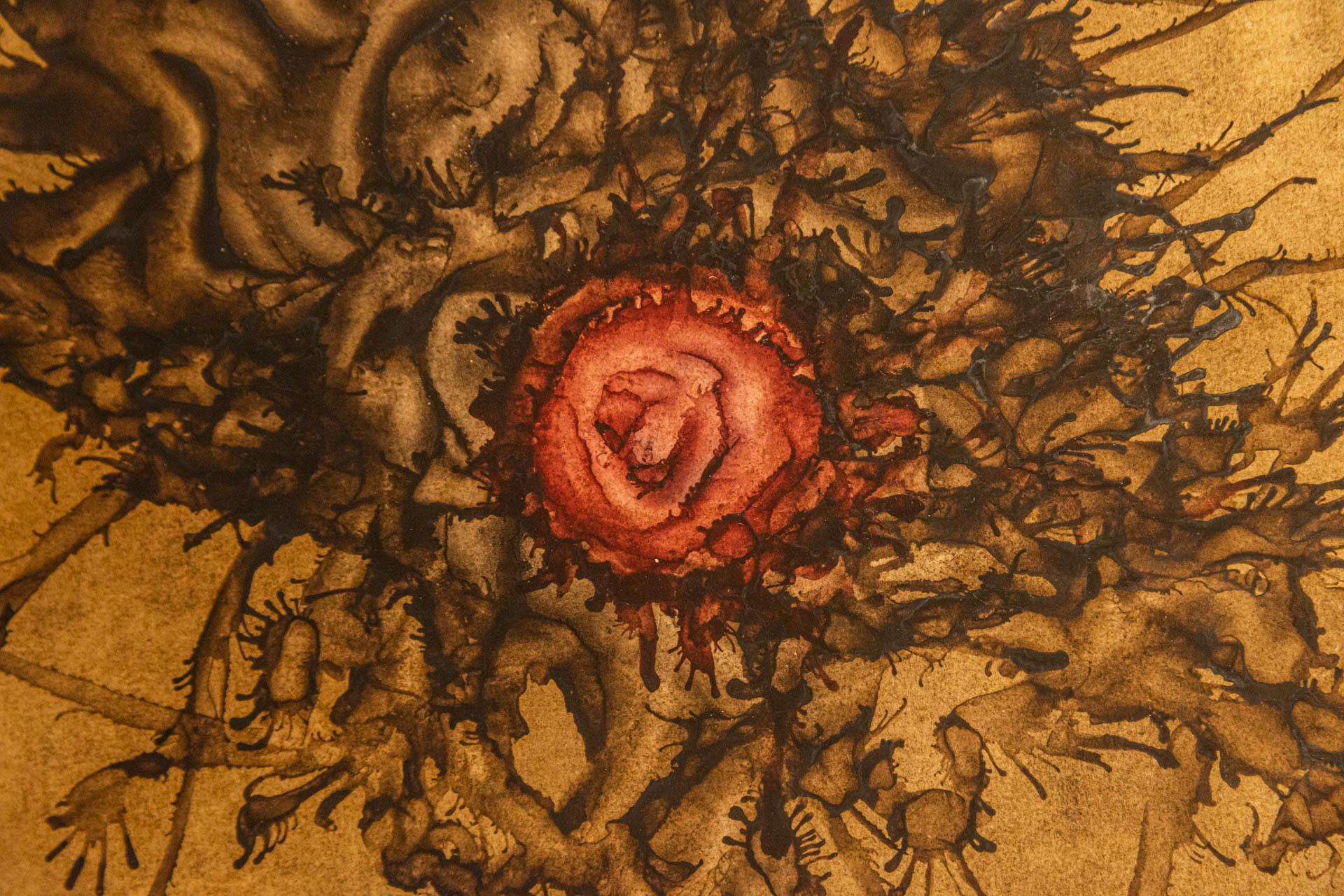 Jean Da Milano, Composición, Técnica mixta sobre papel, 1974, Francia Francés en venta