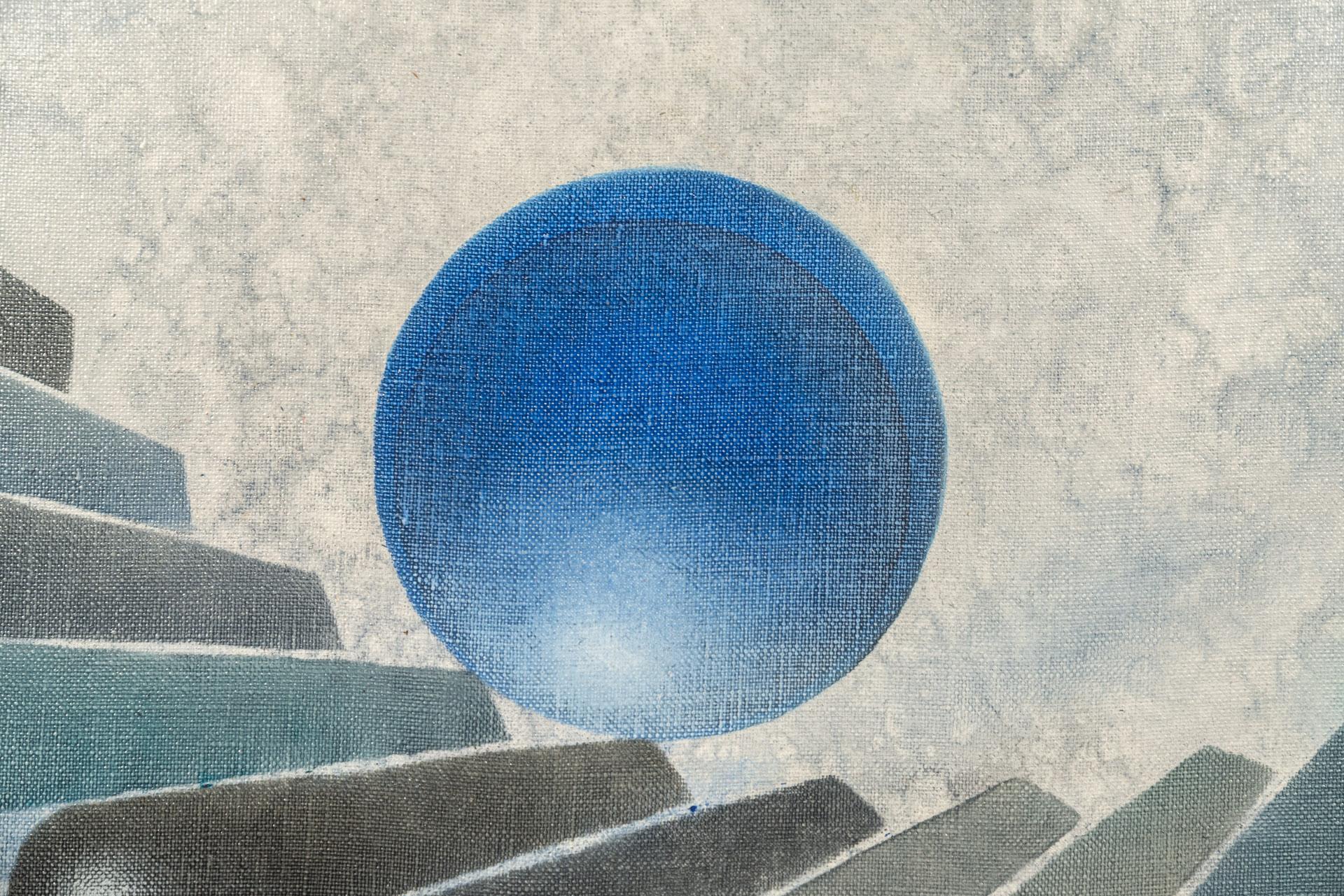 Fin du 20e siècle Jean Da Milano, Composition, huile sur toile, 1977, France en vente