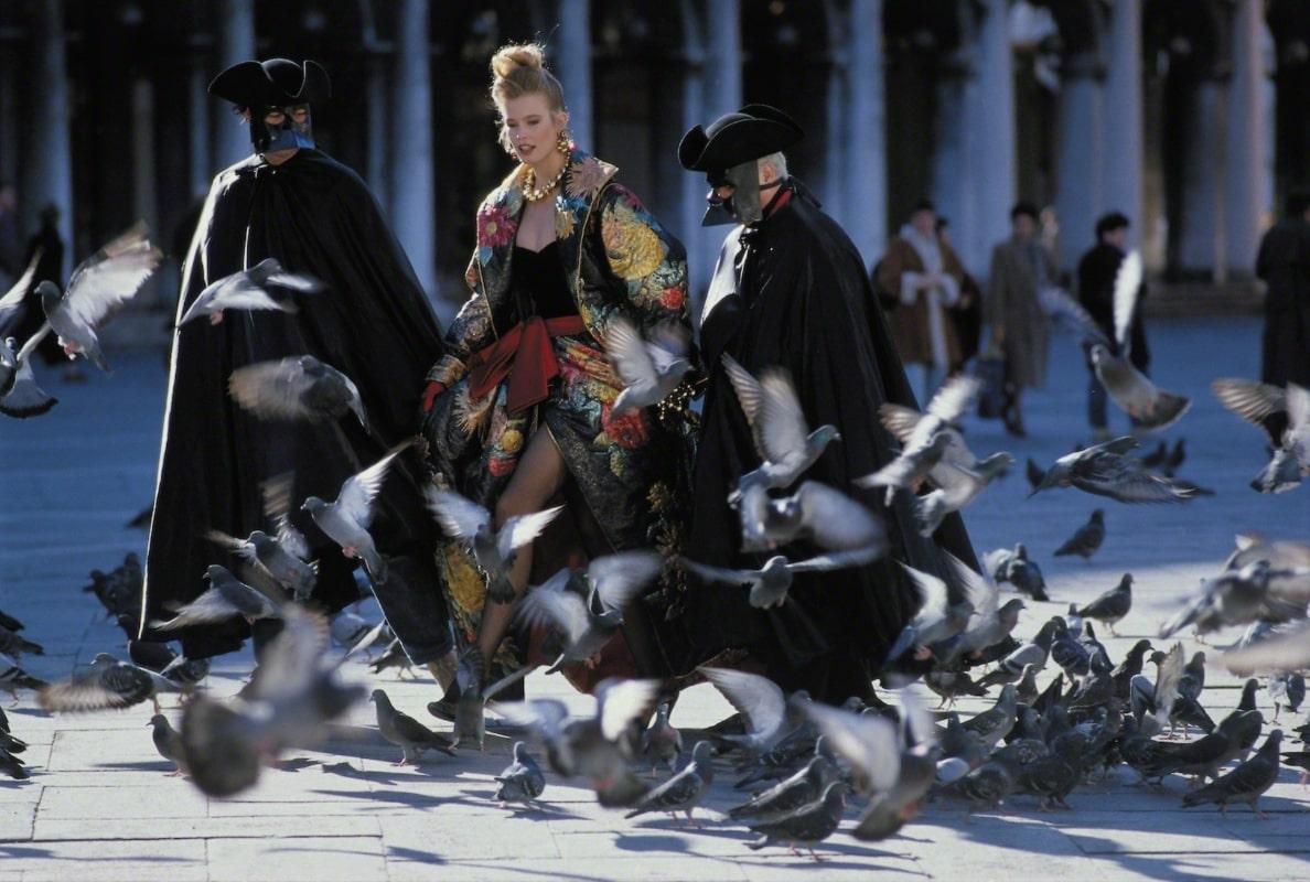 Jean-Daniel Lorieux Color Photograph - Claudia Schiffer by Leonard, Venice, 1996