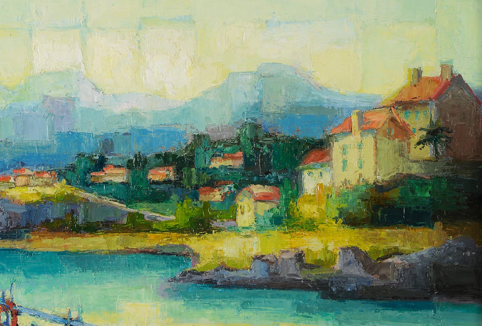 Jean-Daniel RIBEYROL
(Périgueux 1918 - Razac sur l'Isle 2005)
Boats in Propriano (Corsica)
Oil on plywood
H. 46 cm; L. 55 cm
Signed lower left. Signed and located on the back

Provenance: Private collection, Périgueux

Born in Périgueux at the end