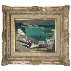Jean De Botton Oil on Canvas "Marine with Nets" Listed