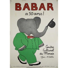 1981 original exhibition poster by Jean De Brunhoff : Babar a 50 ans!