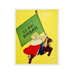 Vintage Poster of Babar from the 1930's made by Jean de Brunhoff. Babar is a fictional e
