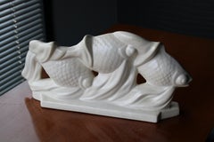 Jean de la Fontinelle Ceramic / Fish Faience Cracked Art Deco Style, 1930