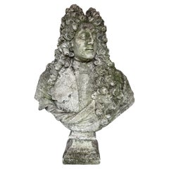 Buste en ciment de Jean de la Quintinie, 19ème siècle, France