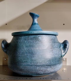 Jean De Lespinasse Soupière en céramique émaillée bleue Vallauris JdL n°1, vers 1950-1960