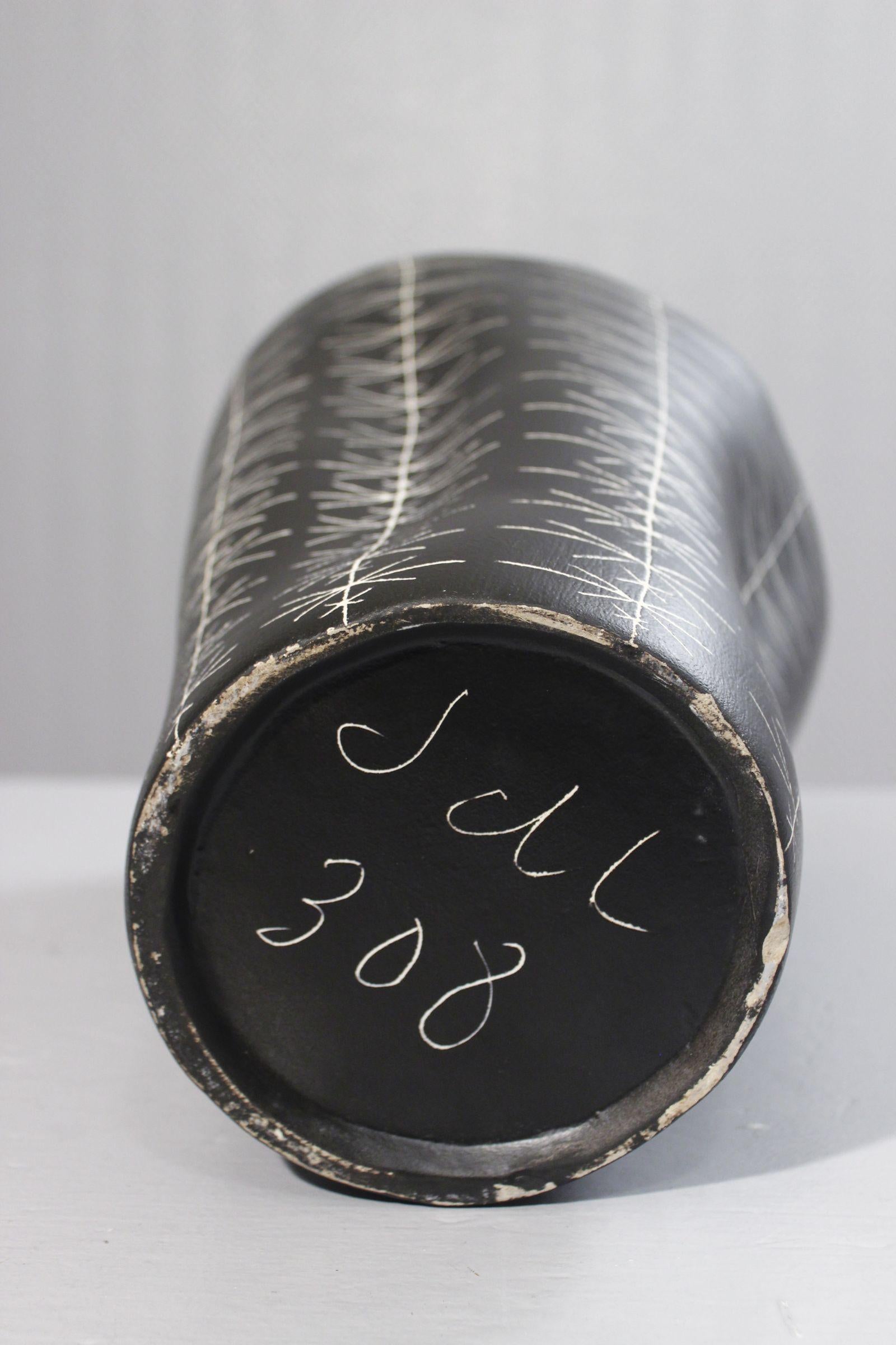 Jean De Lespinasse Großes Modell 308 Keramikvase, Nizza Frankreich 1950er Jahre im Angebot 6