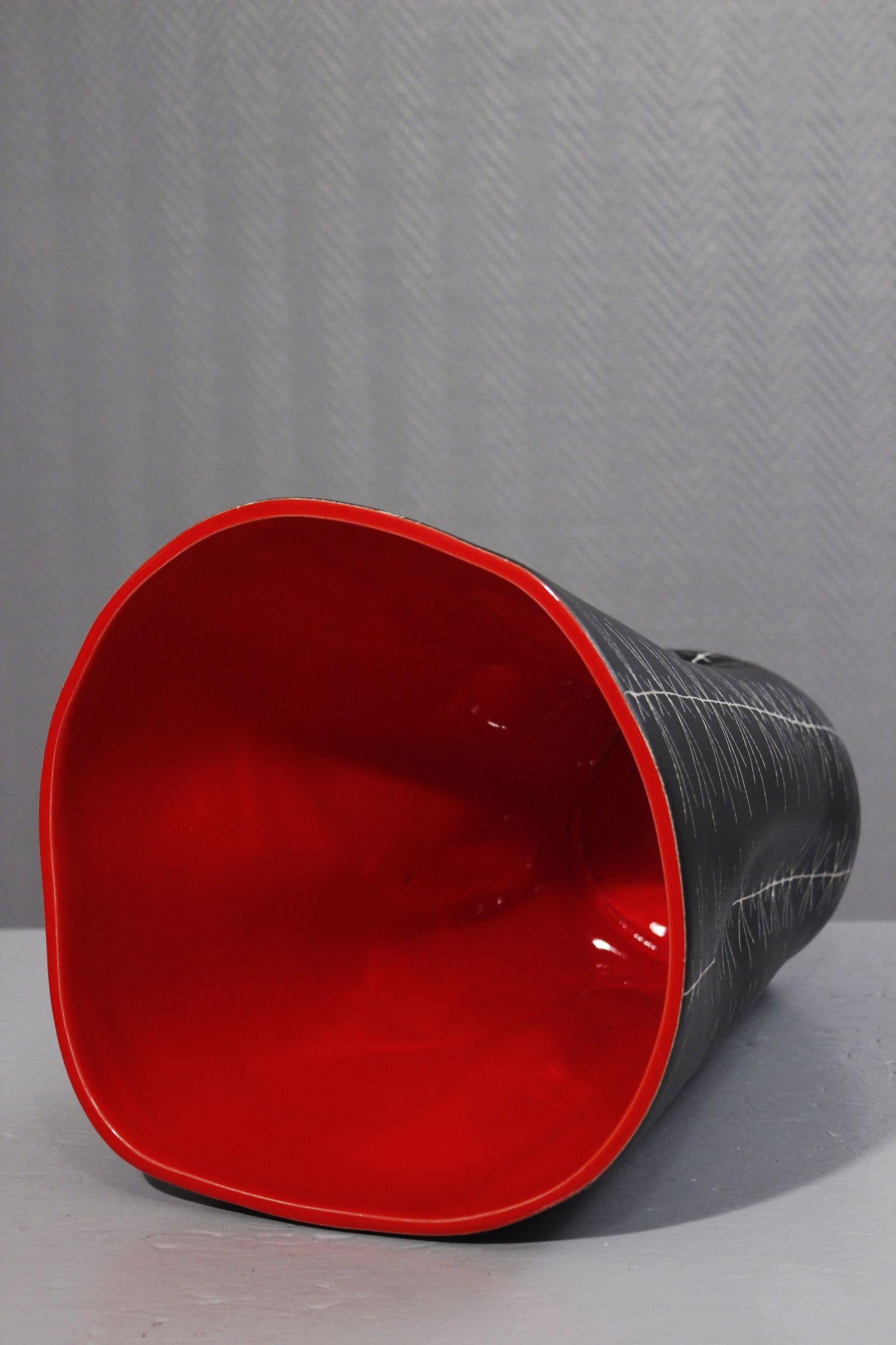 Jean De Lespinasse Großes Modell 308 Keramikvase, Nizza Frankreich 1950er Jahre im Angebot 2