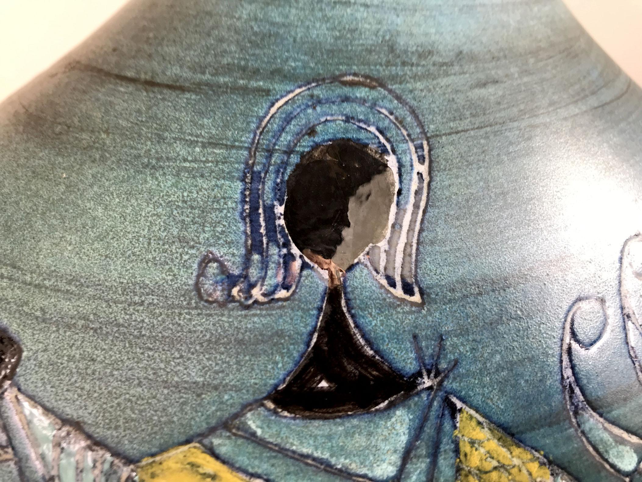 Mid-Century moderno Jean De Lespinasse, Grande vaso con decorazione a cavaliere, Francia, 1960 in vendita