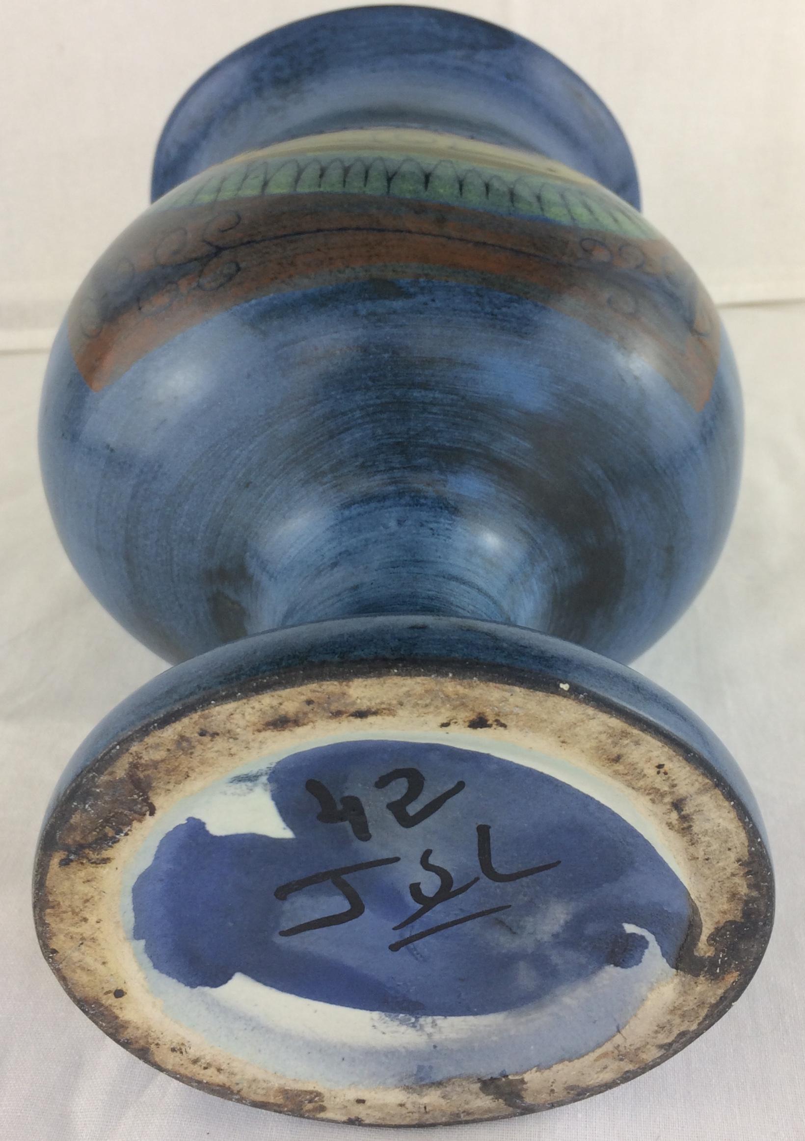 Jean de Lespinasse Midcentury Ceramic Vase In Good Condition For Sale In Miami, FL