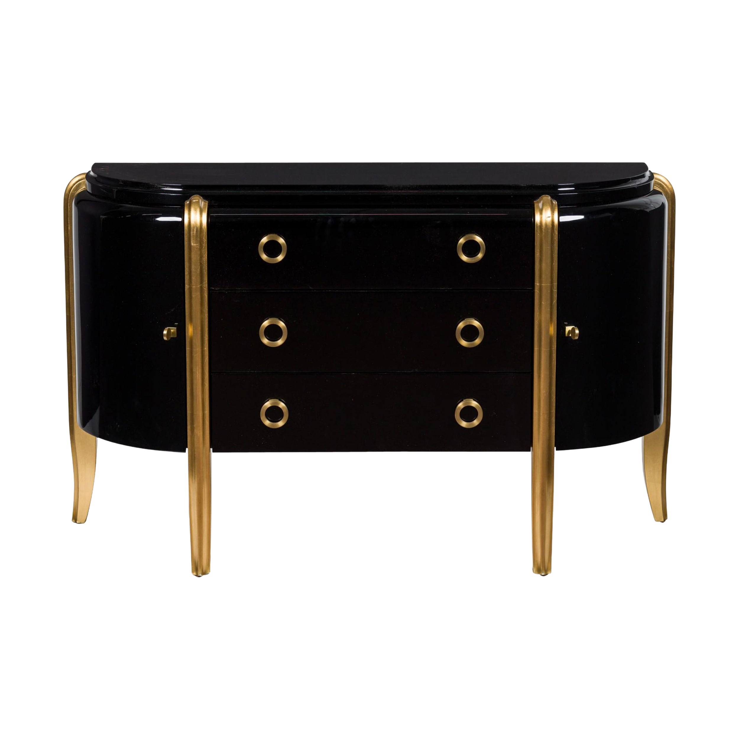 Jean de Merry Commode americana di metà secolo in lacca d
ebano in vendita