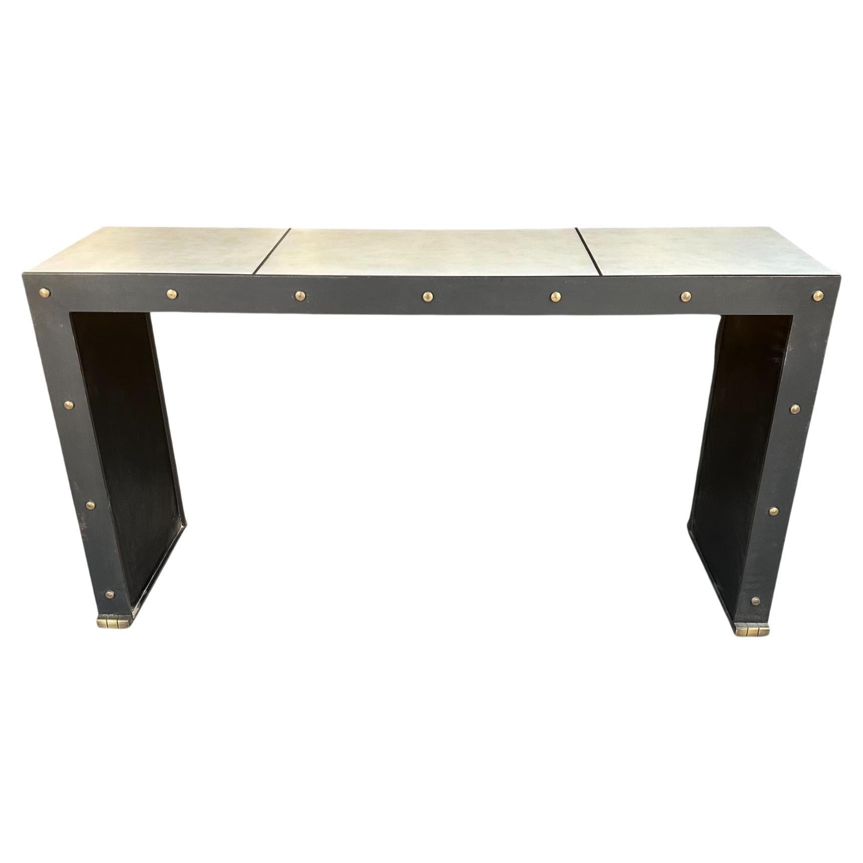 Jean De Merry Axel Light Bronze Console in Parchment - Large