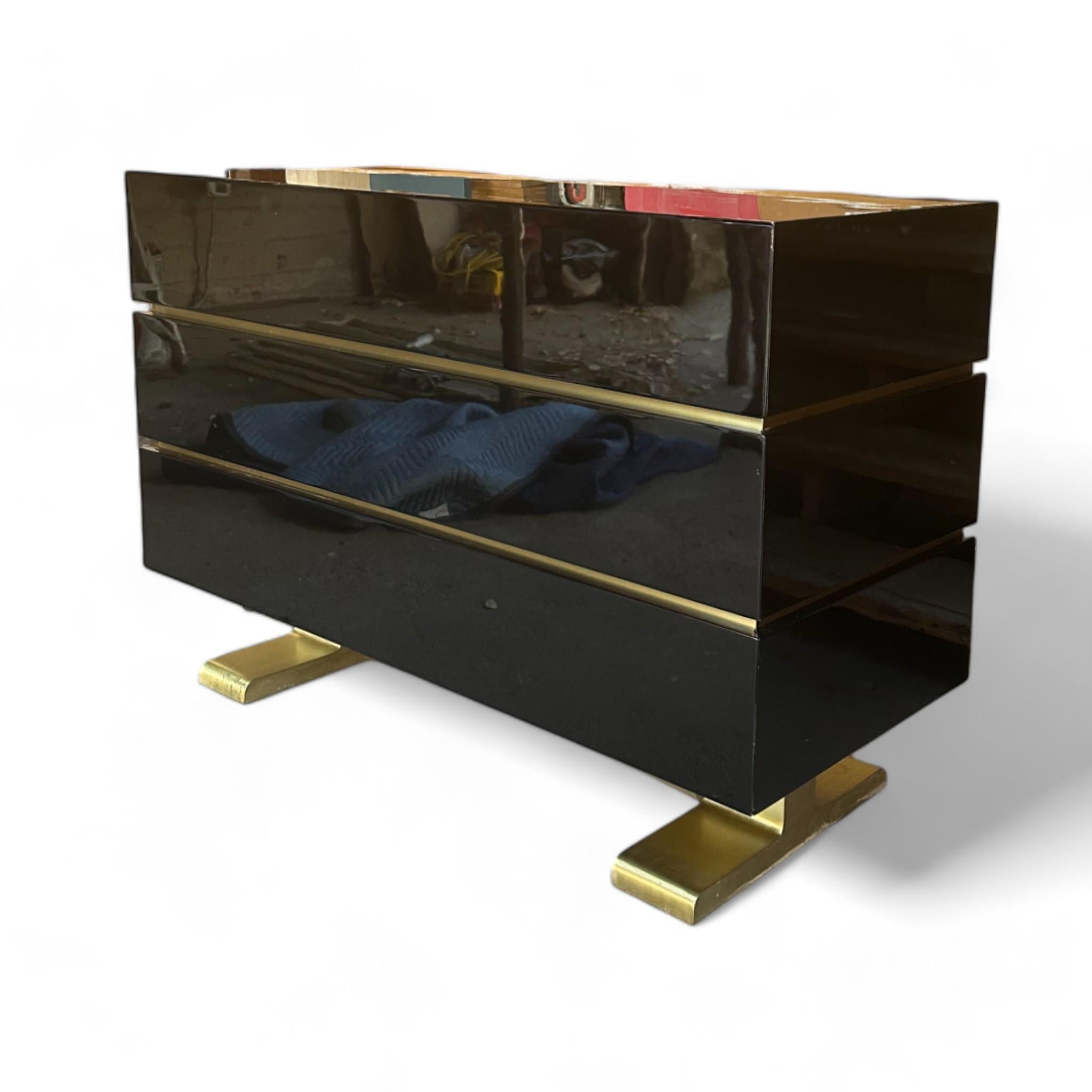 Art Deco Jean De Merry Black Lacquer Credenza