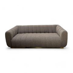 Jean De Merry Leith Wool Boucle Sofa with Brass Base