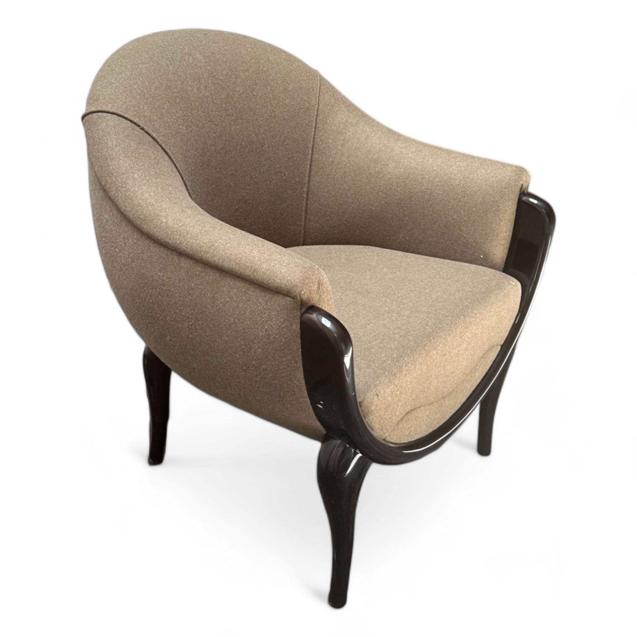 Art Deco Jean De Merry Lora Chair in Beige For Sale