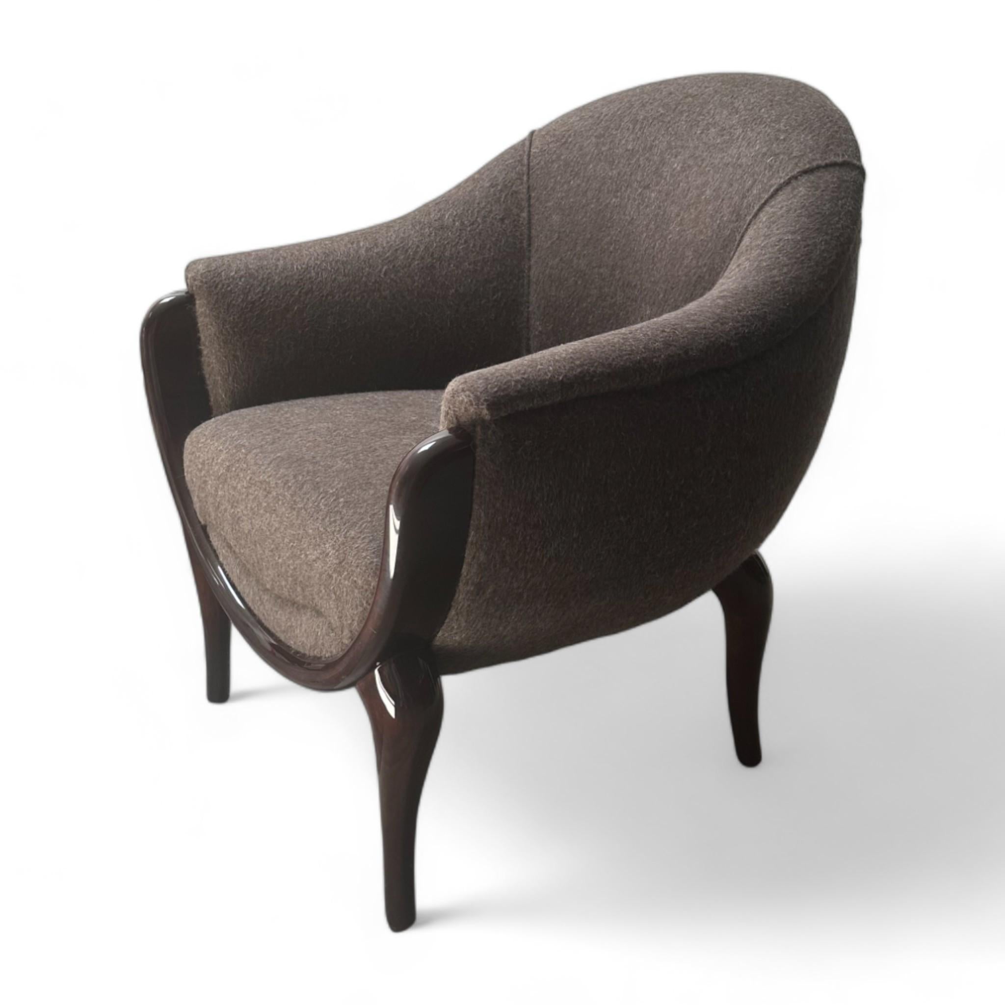 Art Deco Jean De Merry Lora Chair in Grey For Sale
