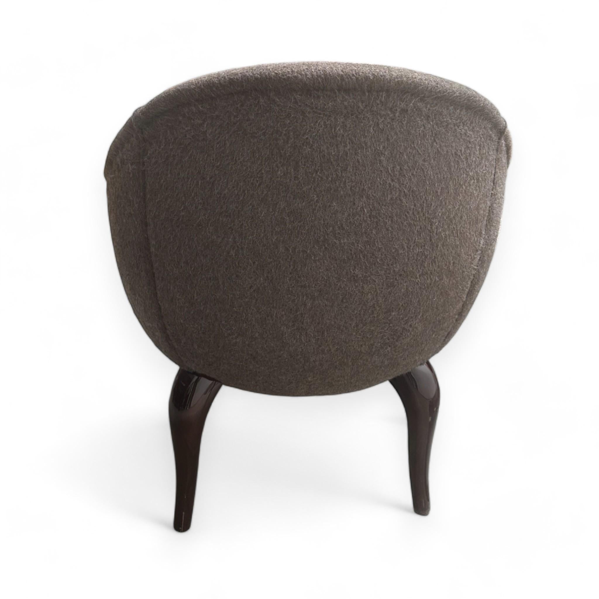 French Jean De Merry Lora Chair in Grey For Sale