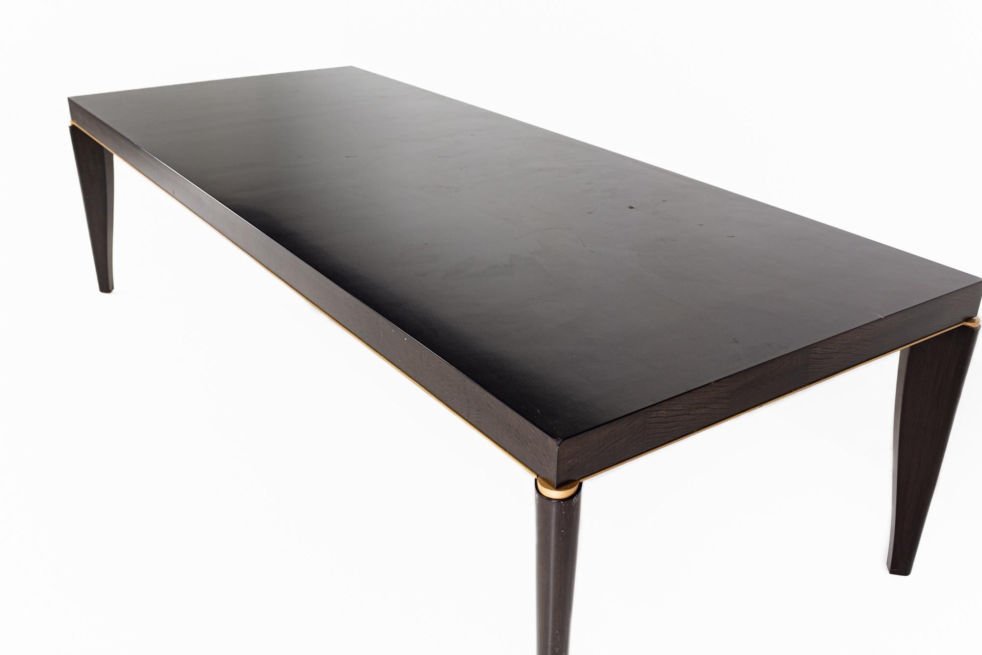 American Jean de Merry Mid Century Black Lacquer Dining Table For Sale