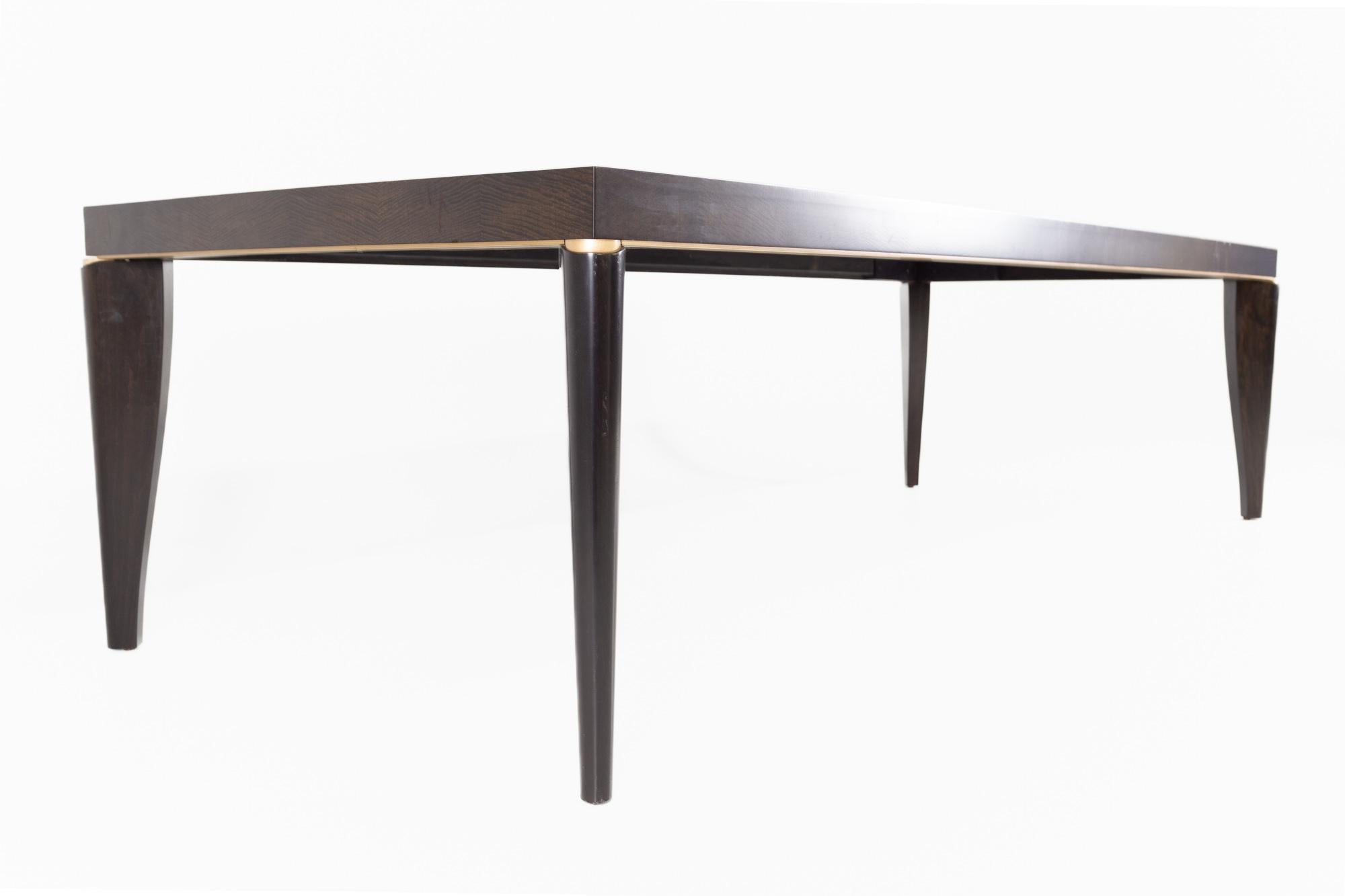Late 20th Century Jean de Merry Mid Century Black Lacquer Dining Table For Sale