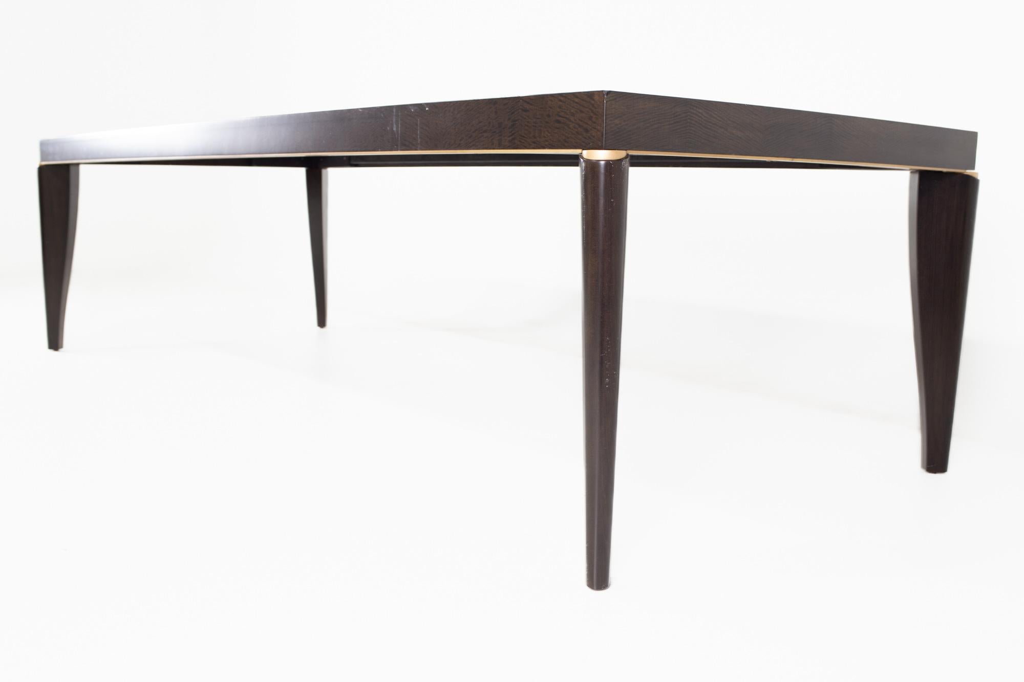 Wood Jean de Merry Mid Century Black Lacquer Dining Table For Sale