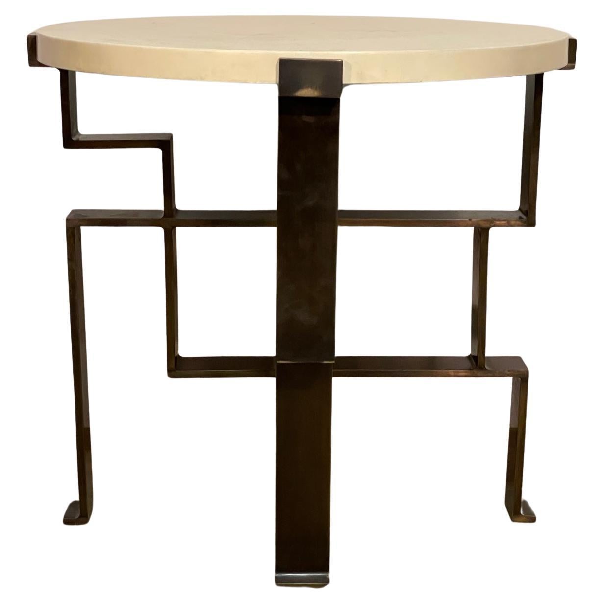 Jean de Merry "Soho" side table *solid bronze legs* For Sale