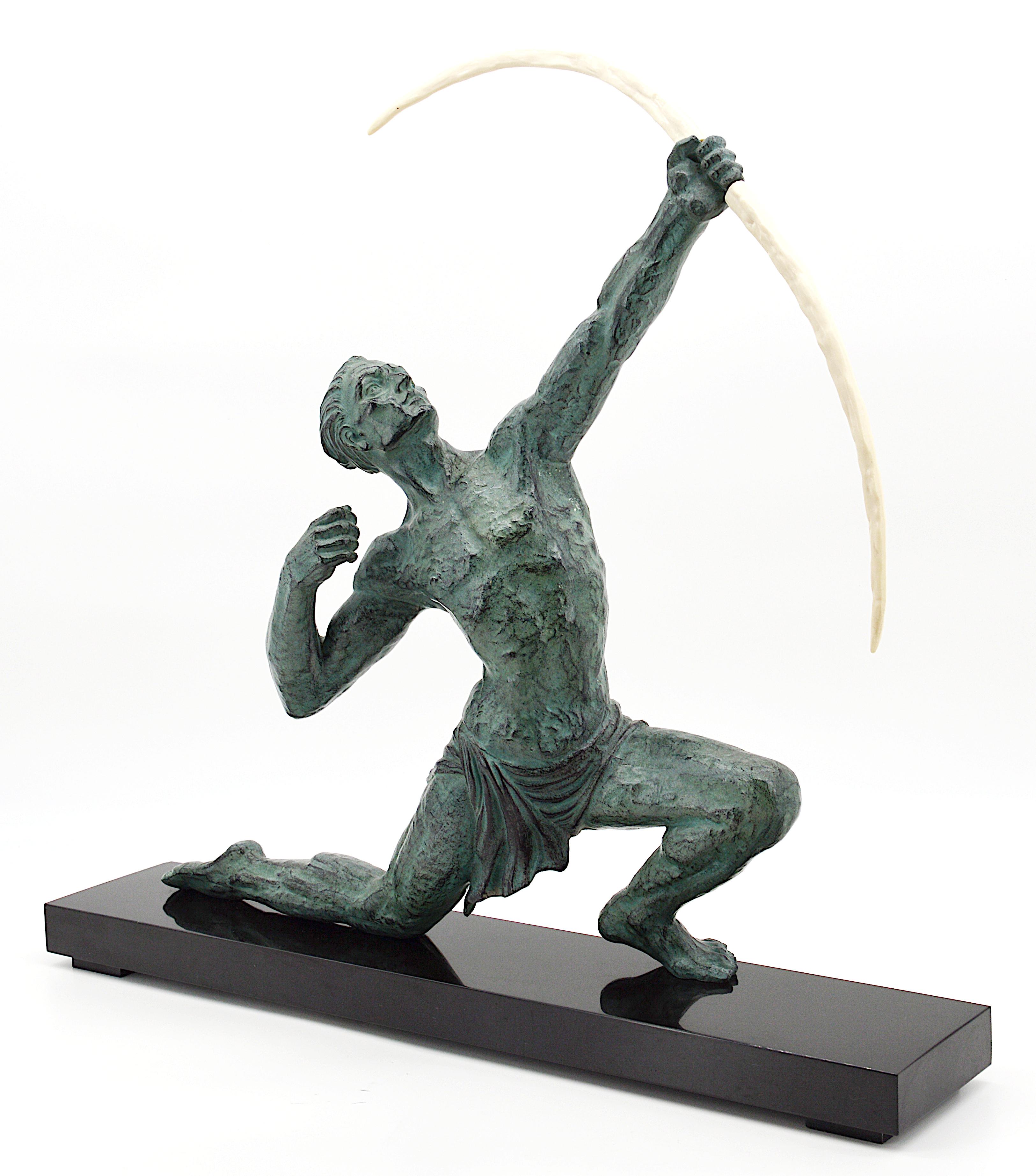 French Art Deco sculpture by Jean de Roncourt, France, 1930s. 