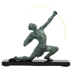 Jean de Roncourt Französisch Art Deco Archer Mann Skulptur, 1930er Jahre