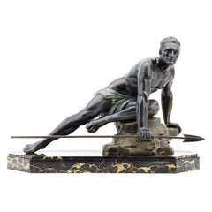 Jean de Roncourt French Art Deco Hunter Sculpture, circa 1925