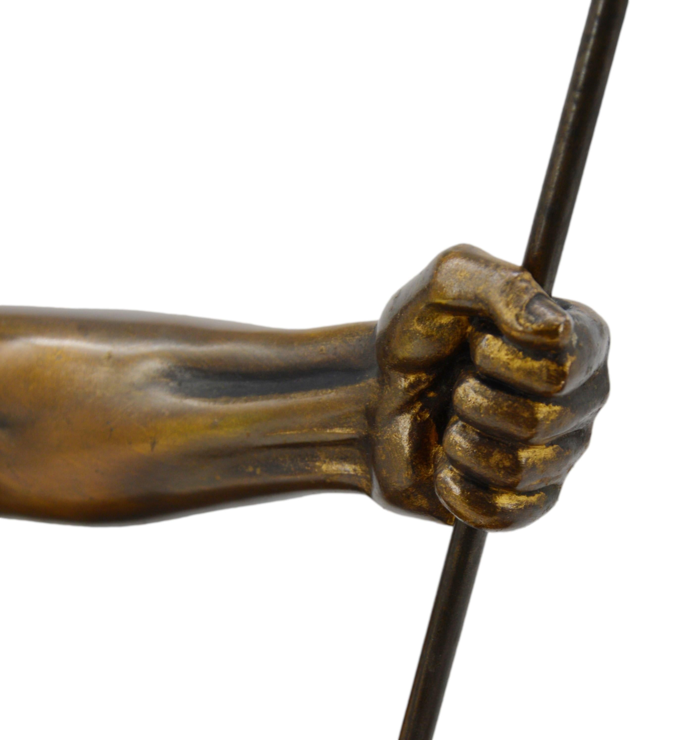 Bronze Rare sculpture de chasseur Art Déco de Jean de Roncourt, 1920 en vente