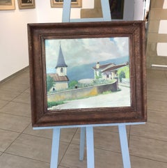 Cessy de Jean Debaud - Óleo sobre madera 39x46 cm