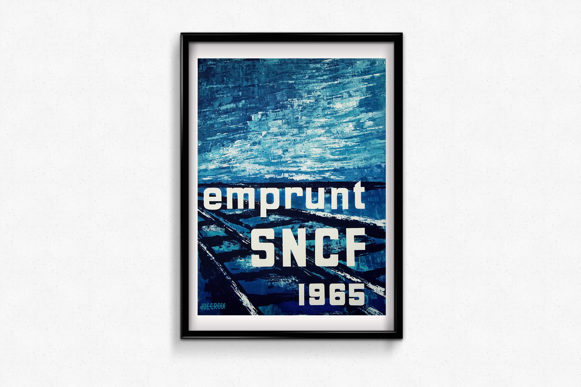 1965 original poster by Jean Decroix Emprunt SNCF en vente 1
