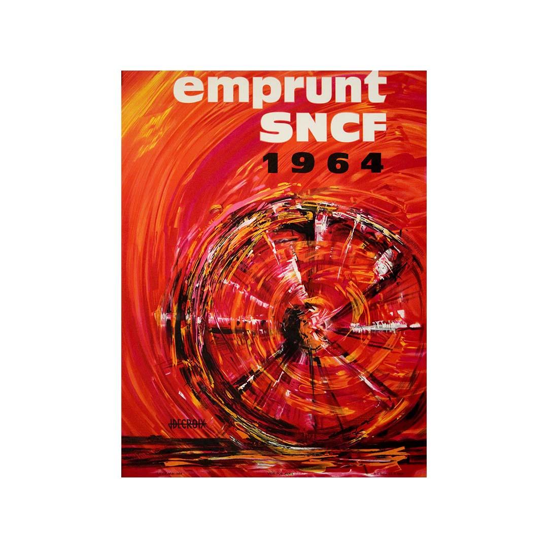 Das Originalplakat von Jean Decroix aus dem Jahr 1964 für den Emprunt SNCF im Angebot 3