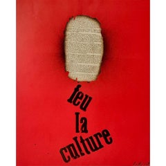 Affiche originale de Jean Degottex pour « Mai 68 - Feu la culture » - mai 68