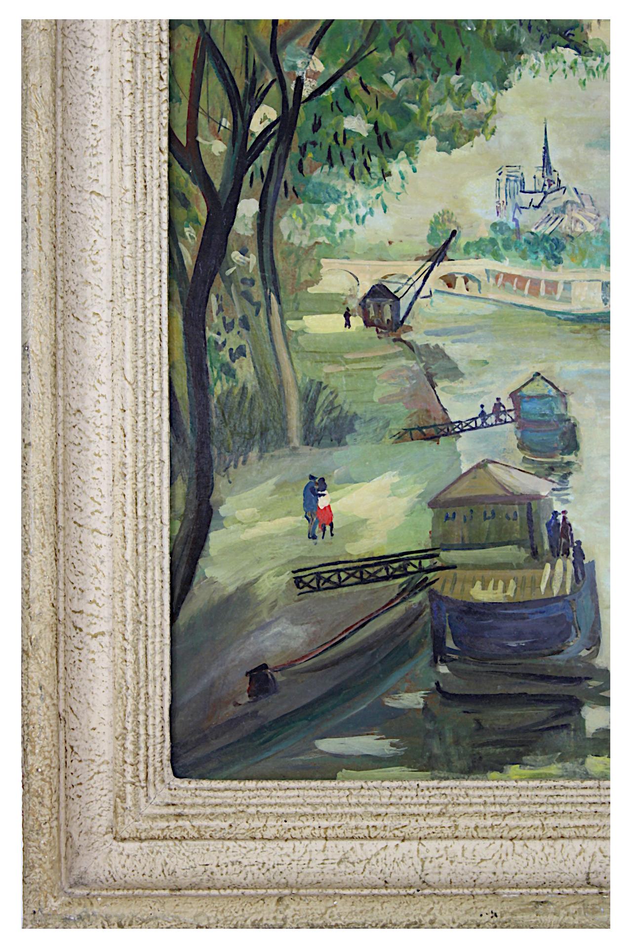Originales Ölgemälde „La Seine in Paris“, Französisch-impressionistisches Stil, signiert im Angebot 1