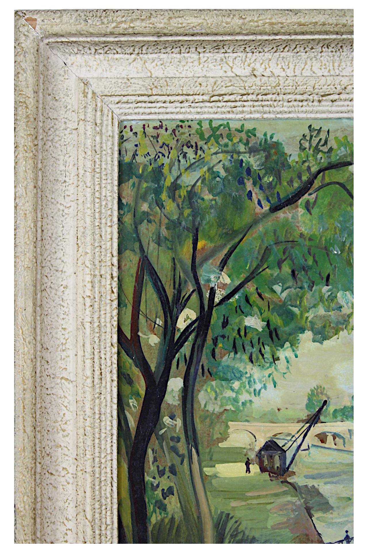 Originales Ölgemälde „La Seine in Paris“, Französisch-impressionistisches Stil, signiert im Angebot 3
