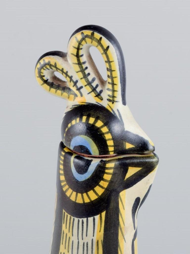 Jean Delima for Keraluc, Quimper, France, a pair of large faience pitchers. In Excellent Condition In København, Copenhagen