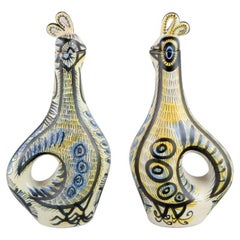 Jean Delima for Keraluc, Quimper, France, a pair of large faience pitchers.