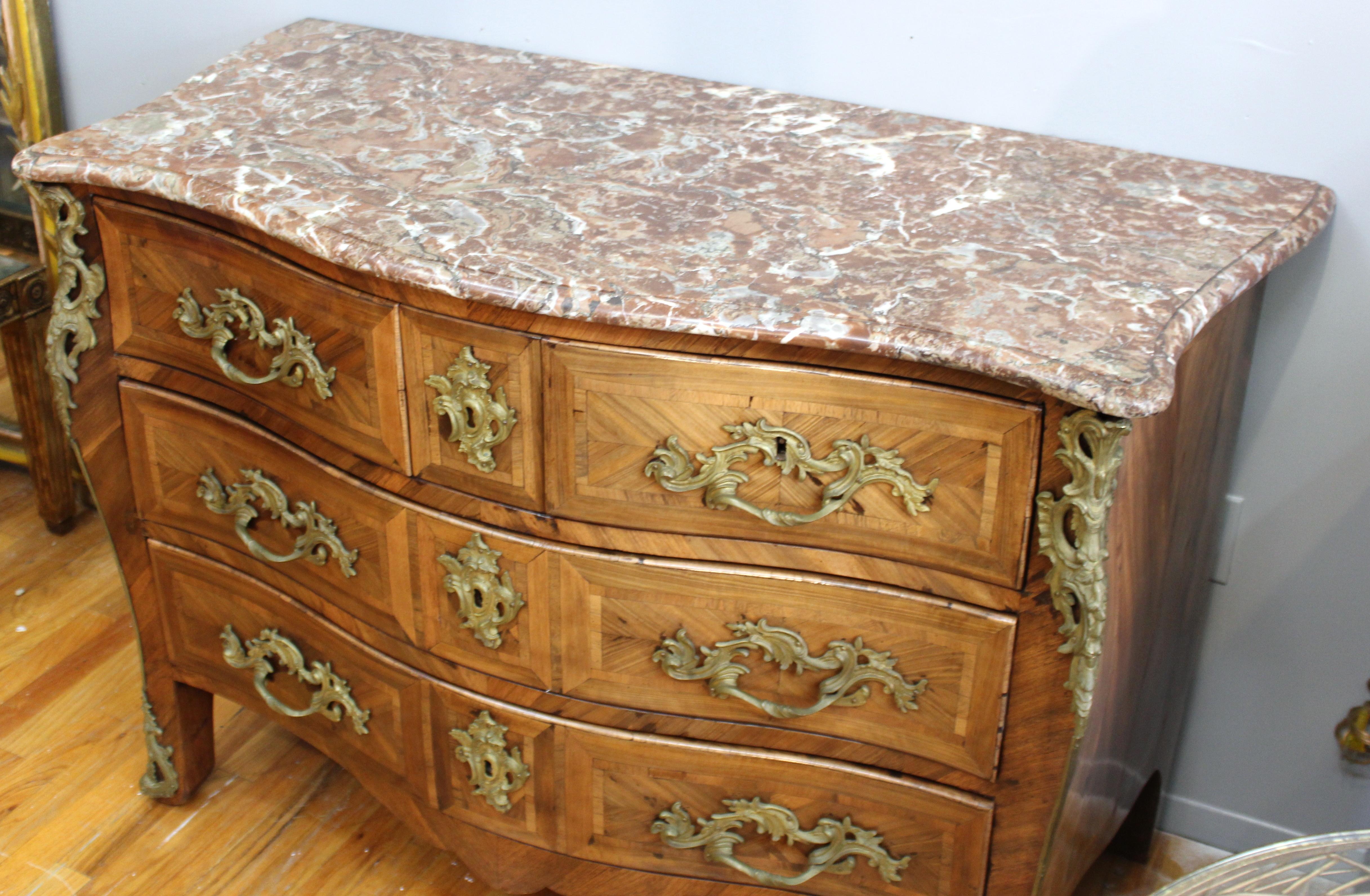 Jean Demoulin French Louis XV 'Commode A Tombeau' Chest of Drawers In Good Condition In New York, NY