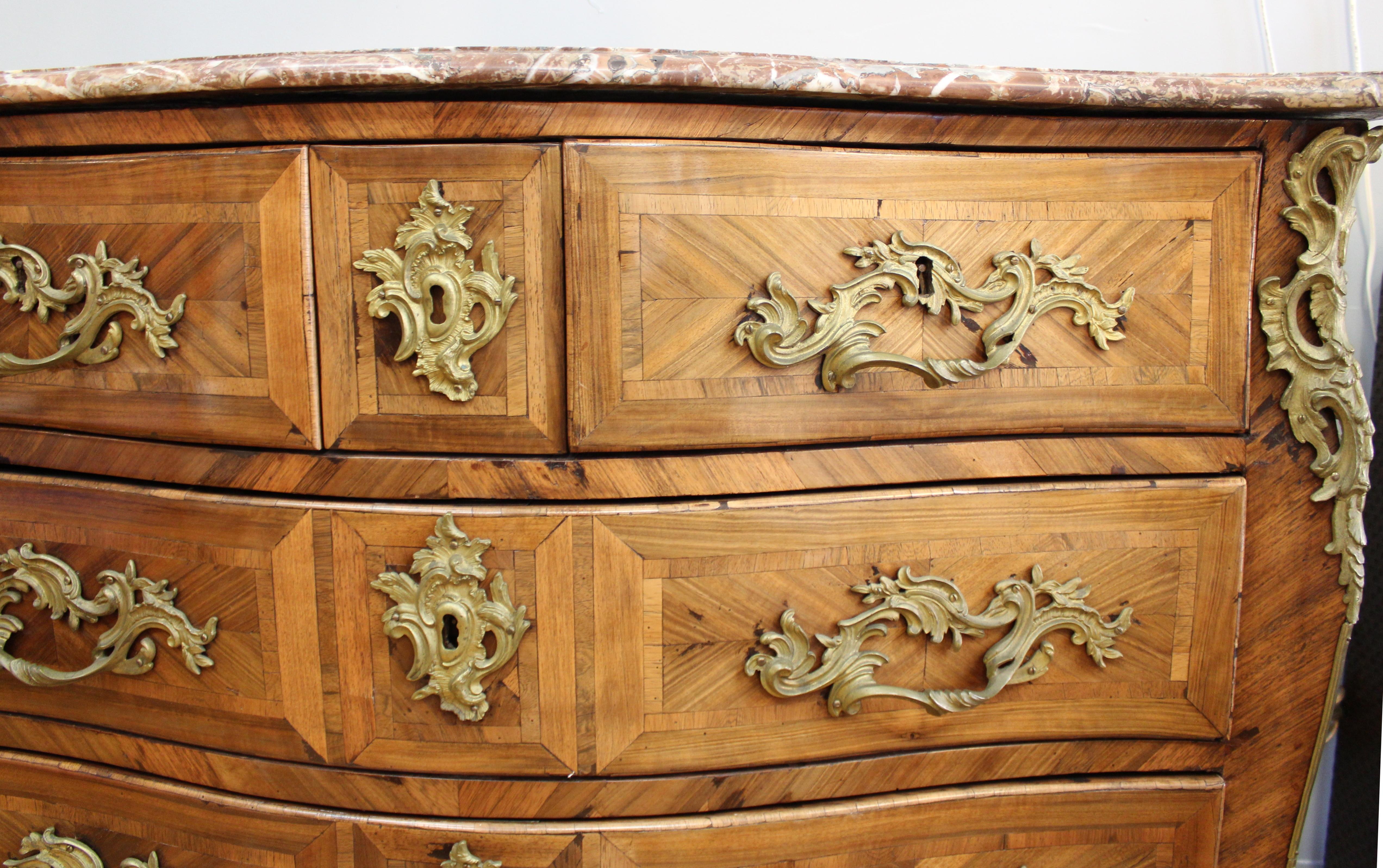 Jean Demoulin French Louis XV 'Commode A Tombeau' Chest of Drawers 2