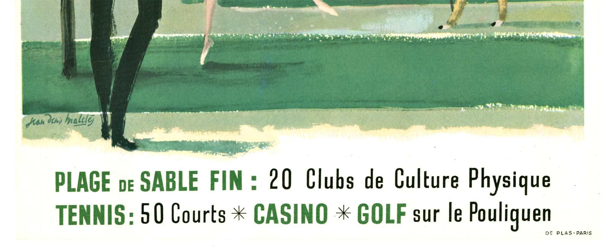 Französisches Vintage-Reiseplakat „la Baule, le Midi de la Bretagne“ (Amerikanischer Impressionismus), Print, von Jean-Denis Malclès